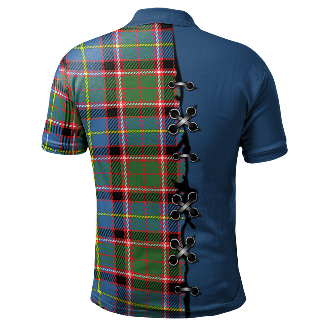 Glass Tartan Polo Shirt - Lion Rampant And Celtic Thistle Style