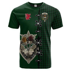 Graham Tartan T-shirt - Lion Rampant And Celtic Thistle Style