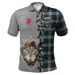 Graham Dress Tartan Polo Shirt - Lion Rampant And Celtic Thistle Style