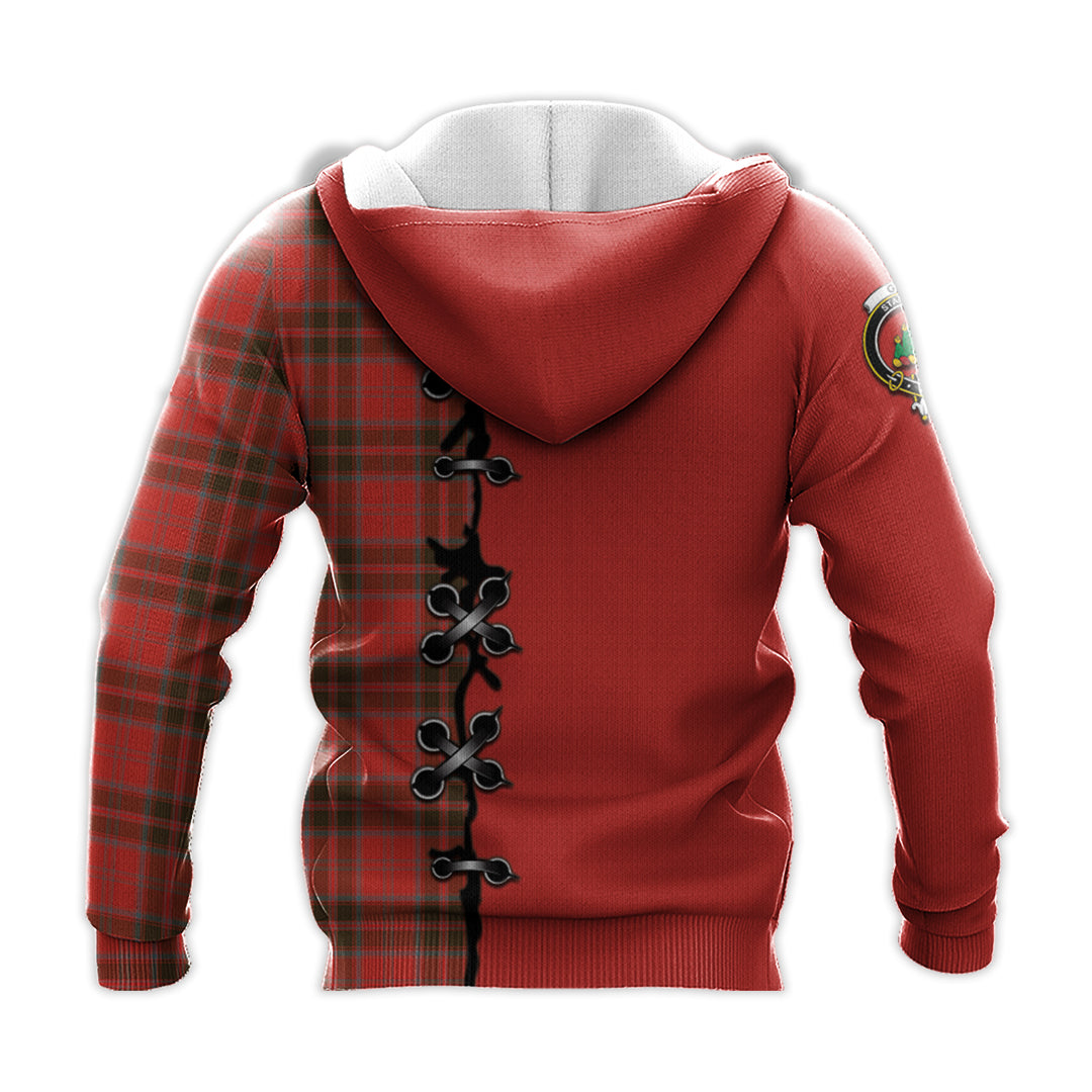 Grant Weathered Tartan Hoodie - Lion Rampant And Celtic Thistle Style
