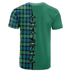 Gunn Ancient Tartan T-shirt - Lion Rampant And Celtic Thistle Style