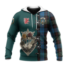Guthrie Tartan Hoodie - Lion Rampant And Celtic Thistle Style