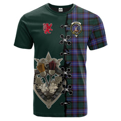 Guthrie Modern Tartan T-shirt - Lion Rampant And Celtic Thistle Style