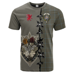 Haig Tartan T-shirt - Lion Rampant And Celtic Thistle Style