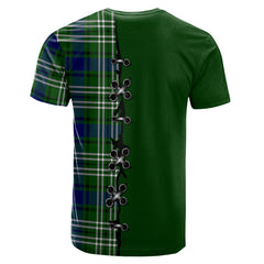 Haliburton Tartan T-shirt - Lion Rampant And Celtic Thistle Style