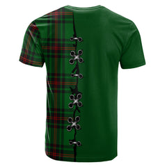 Halkett Tartan T-shirt - Lion Rampant And Celtic Thistle Style