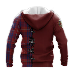 Hamilton Tartan Hoodie - Lion Rampant And Celtic Thistle Style