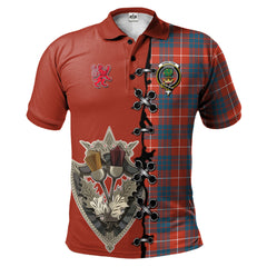 Hamilton Ancient Tartan Polo Shirt - Lion Rampant And Celtic Thistle Style