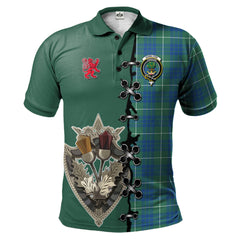 Hamilton Hunting Ancient Tartan Polo Shirt - Lion Rampant And Celtic Thistle Style