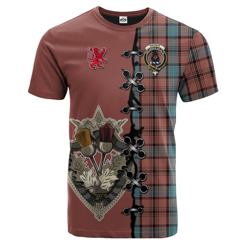 Hannay Dress Tartan T-shirt - Lion Rampant And Celtic Thistle Style