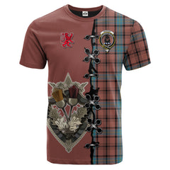 Hannay Dress Tartan T-shirt - Lion Rampant And Celtic Thistle Style