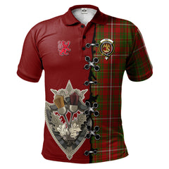Hay Tartan Polo Shirt - Lion Rampant And Celtic Thistle Style