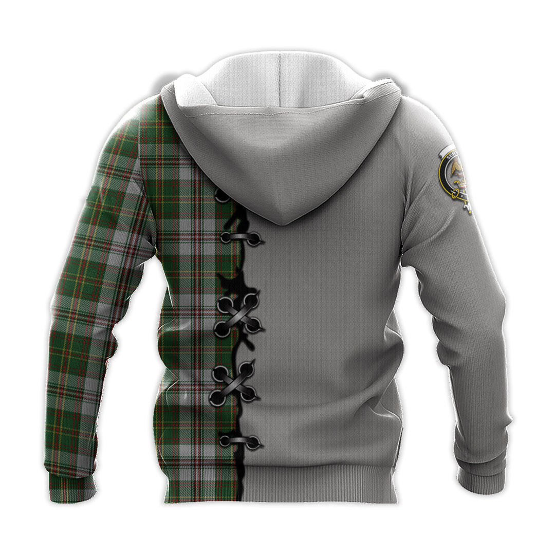 Hay White Dress Tartan Hoodie - Lion Rampant And Celtic Thistle Style