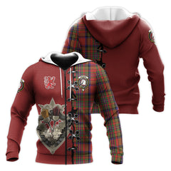 Hepburn Tartan Hoodie - Lion Rampant And Celtic Thistle Style