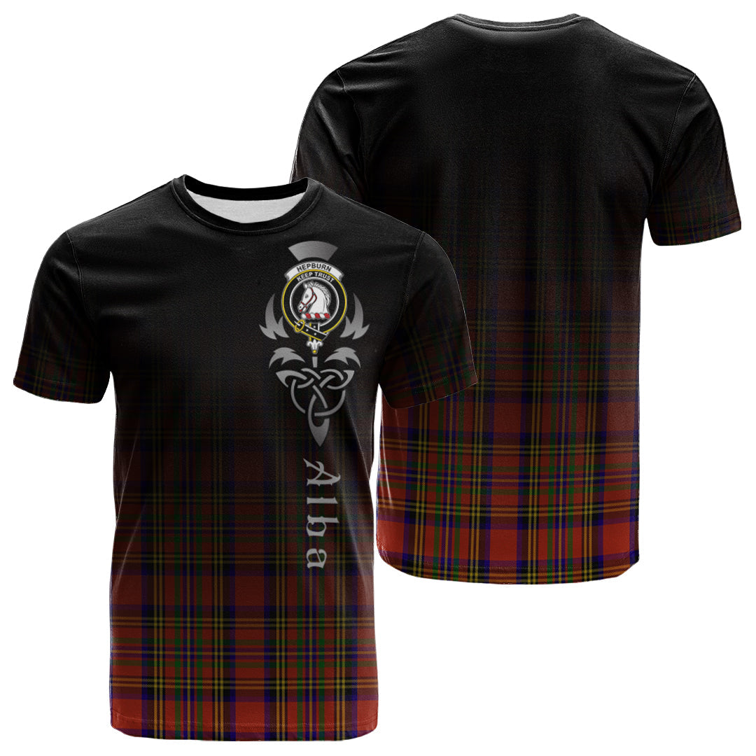 Hepburn Tartan Crest T-shirt - Alba Celtic Style