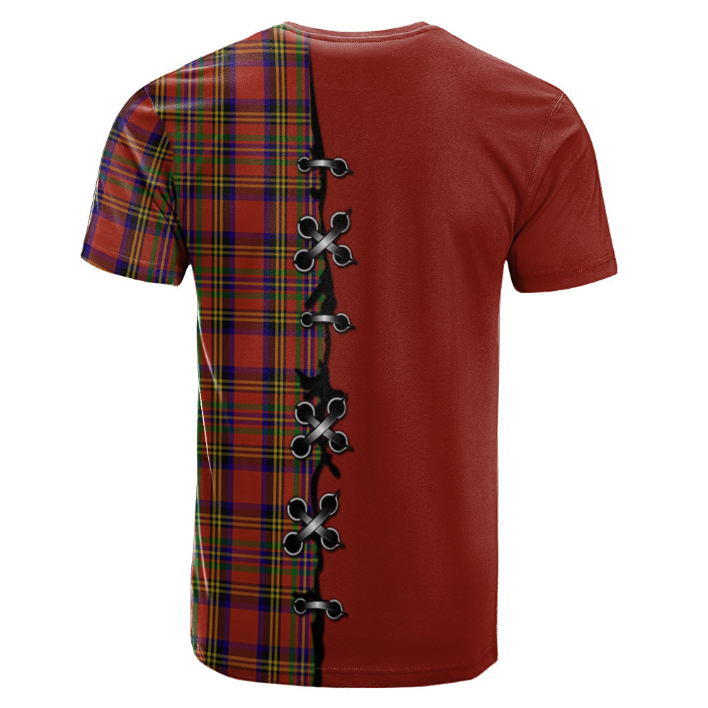 Hepburn Tartan T-shirt - Lion Rampant And Celtic Thistle Style