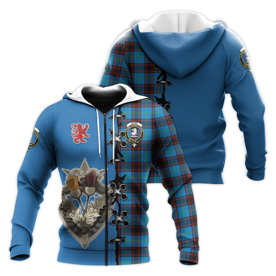 Home Ancient Tartan Hoodie - Lion Rampant And Celtic Thistle Style
