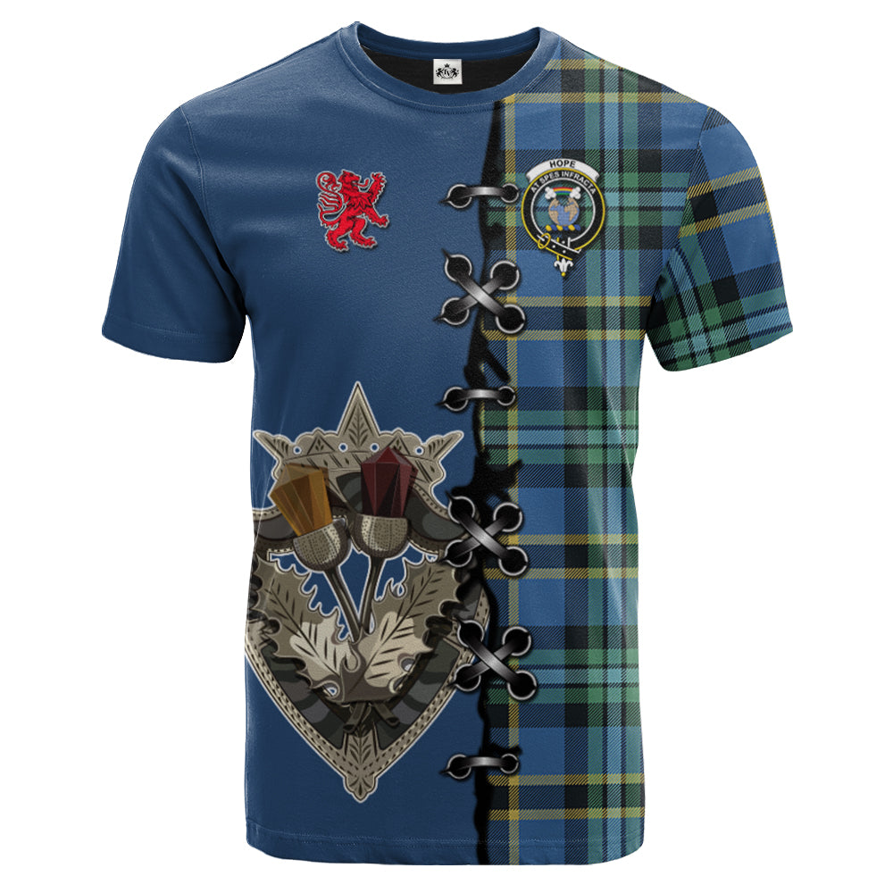 Hope Ancient Tartan T-shirt - Lion Rampant And Celtic Thistle Style