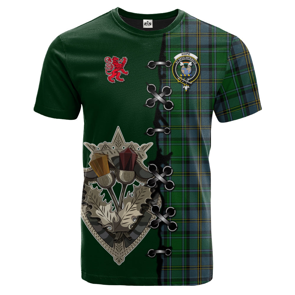 Hope Vere Tartan T-shirt - Lion Rampant And Celtic Thistle Style