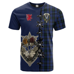 Hope (Vere - Weir) Tartan T-shirt - Lion Rampant And Celtic Thistle Style