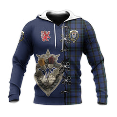 Hope (Vere - Weir) Tartan Hoodie - Lion Rampant And Celtic Thistle Style