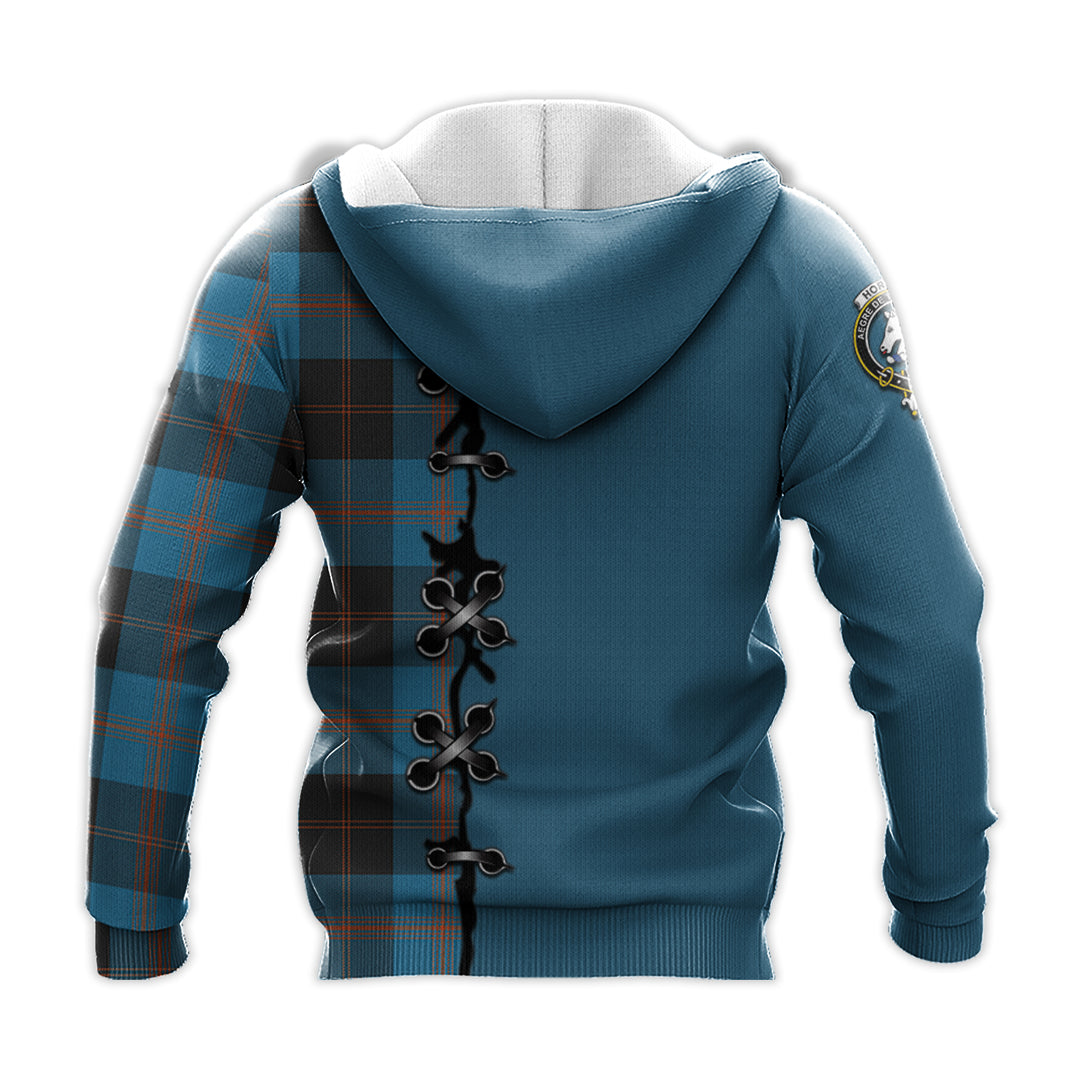 Horsburgh Tartan Hoodie - Lion Rampant And Celtic Thistle Style