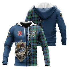 Hunter Ancient Tartan Hoodie - Lion Rampant And Celtic Thistle Style