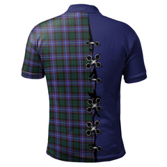 Hunter Modern Tartan Polo Shirt - Lion Rampant And Celtic Thistle Style