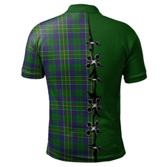 Hunter of Hunterston Tartan Polo Shirt - Lion Rampant And Celtic Thistle Style