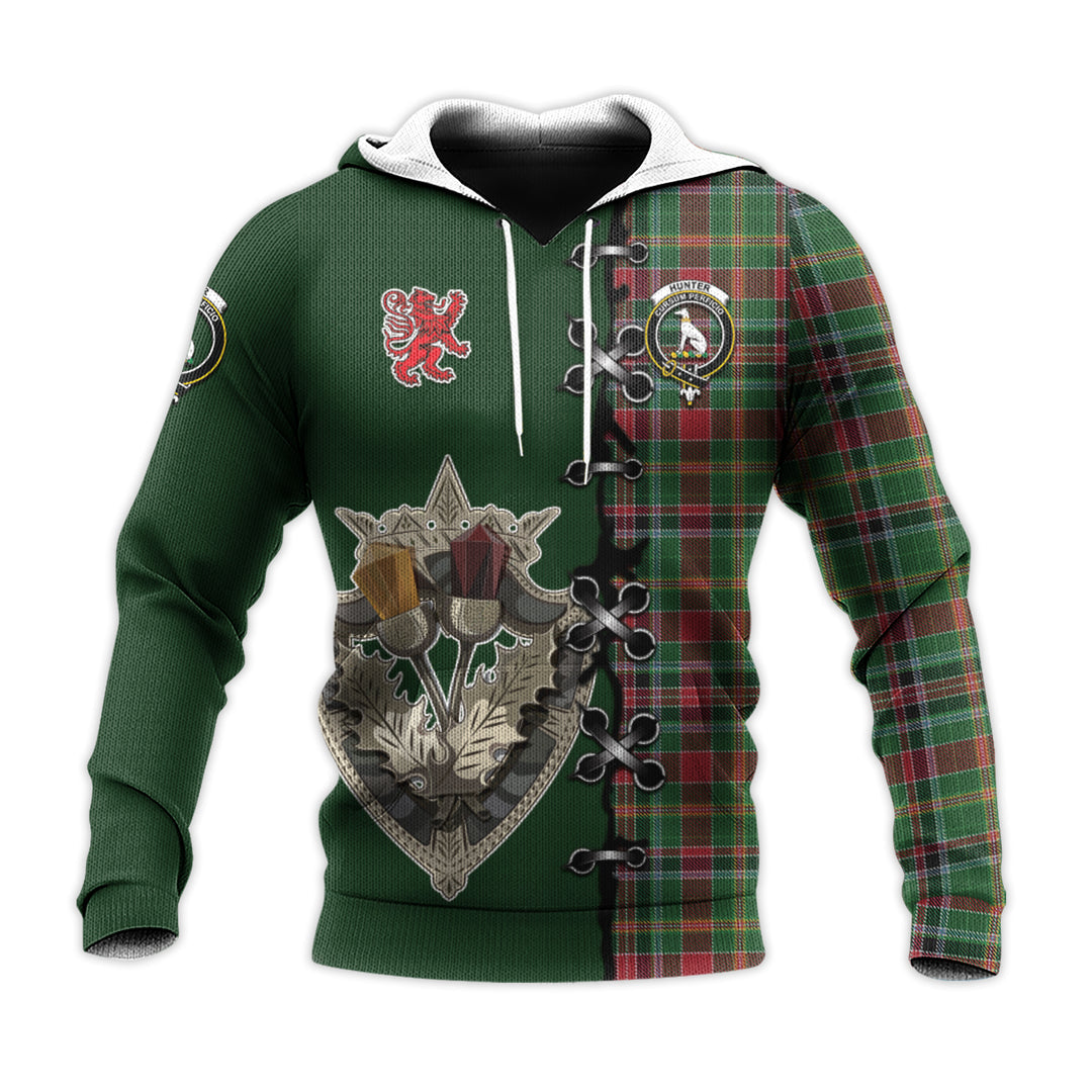 Hunter Wilsons Tartan Hoodie - Lion Rampant And Celtic Thistle Style