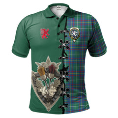 Inglis Ancient Tartan Polo Shirt - Lion Rampant And Celtic Thistle Style