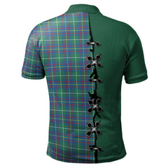 Inglis Ancient Tartan Polo Shirt - Lion Rampant And Celtic Thistle Style