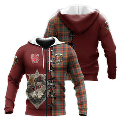 Innes Ancient Tartan Hoodie - Lion Rampant And Celtic Thistle Style