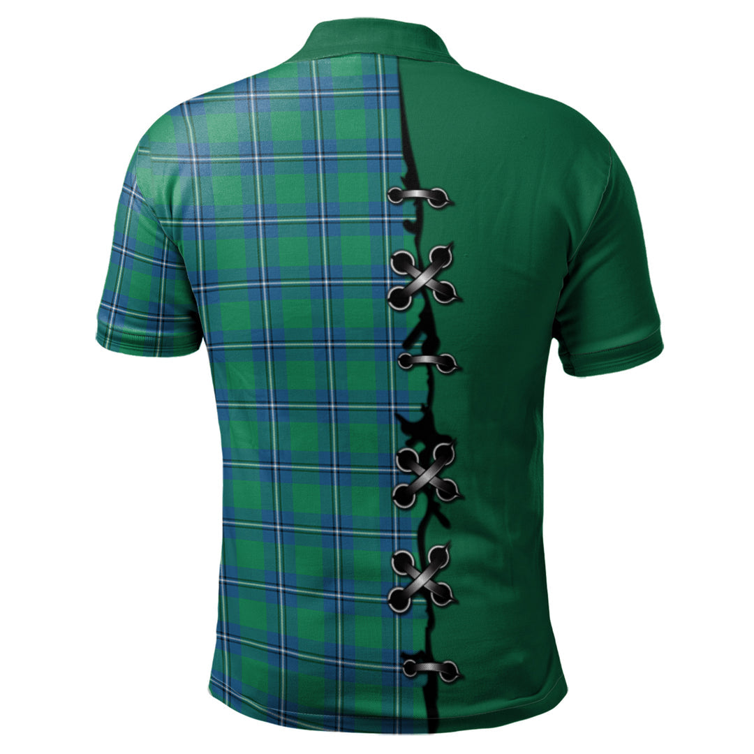 Irvine Ancient Tartan Polo Shirt - Lion Rampant And Celtic Thistle Style