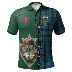Keith Clan Tartan Polo Shirt - Lion Rampant And Celtic Thistle Style