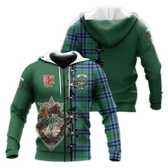 Keith Ancient Tartan Hoodie - Lion Rampant And Celtic Thistle Style