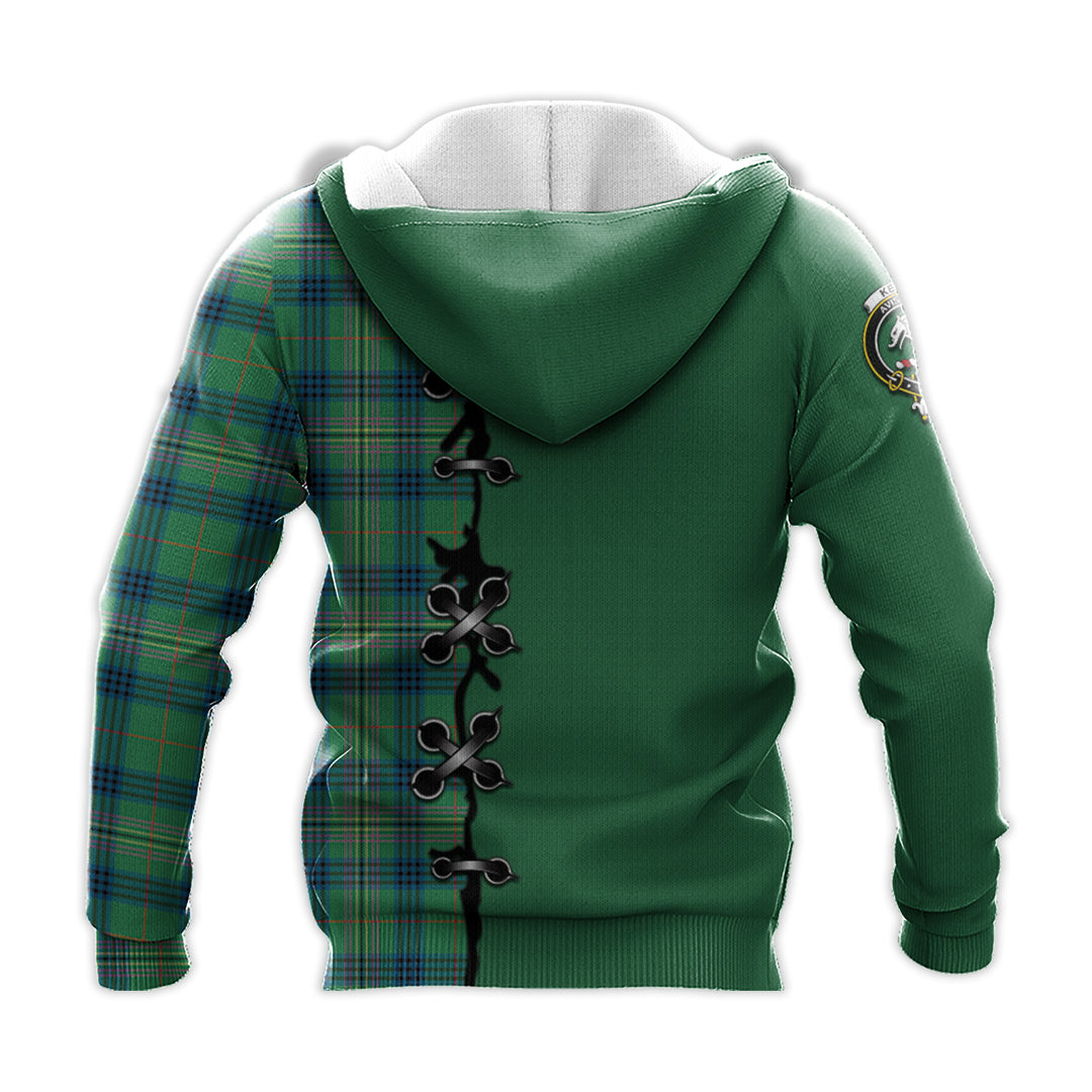 Kennedy Ancient Tartan Hoodie - Lion Rampant And Celtic Thistle Style