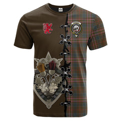 Kennedy Weathered Tartan T-shirt - Lion Rampant And Celtic Thistle Style