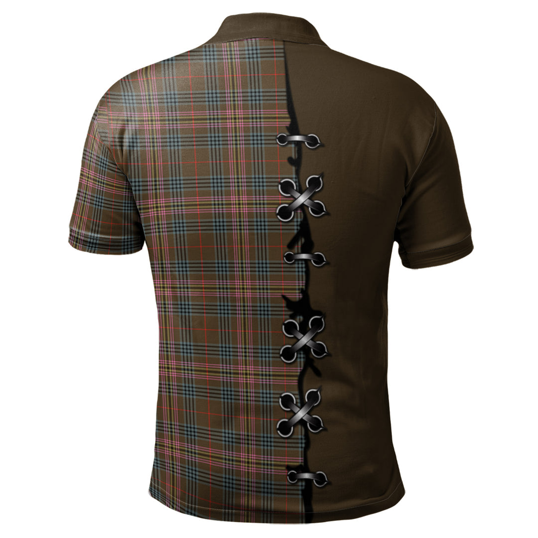 Kennedy Weathered Tartan Polo Shirt - Lion Rampant And Celtic Thistle Style