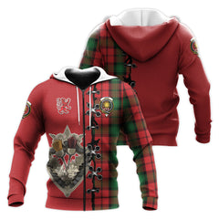 Kerr Tartan Hoodie - Lion Rampant And Celtic Thistle Style