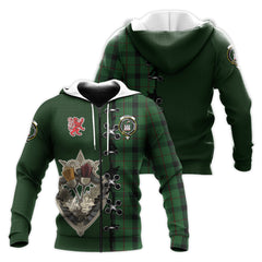 Kincaid Tartan Hoodie - Lion Rampant And Celtic Thistle Style