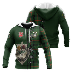 Kincaid Modern Tartan Hoodie - Lion Rampant And Celtic Thistle Style