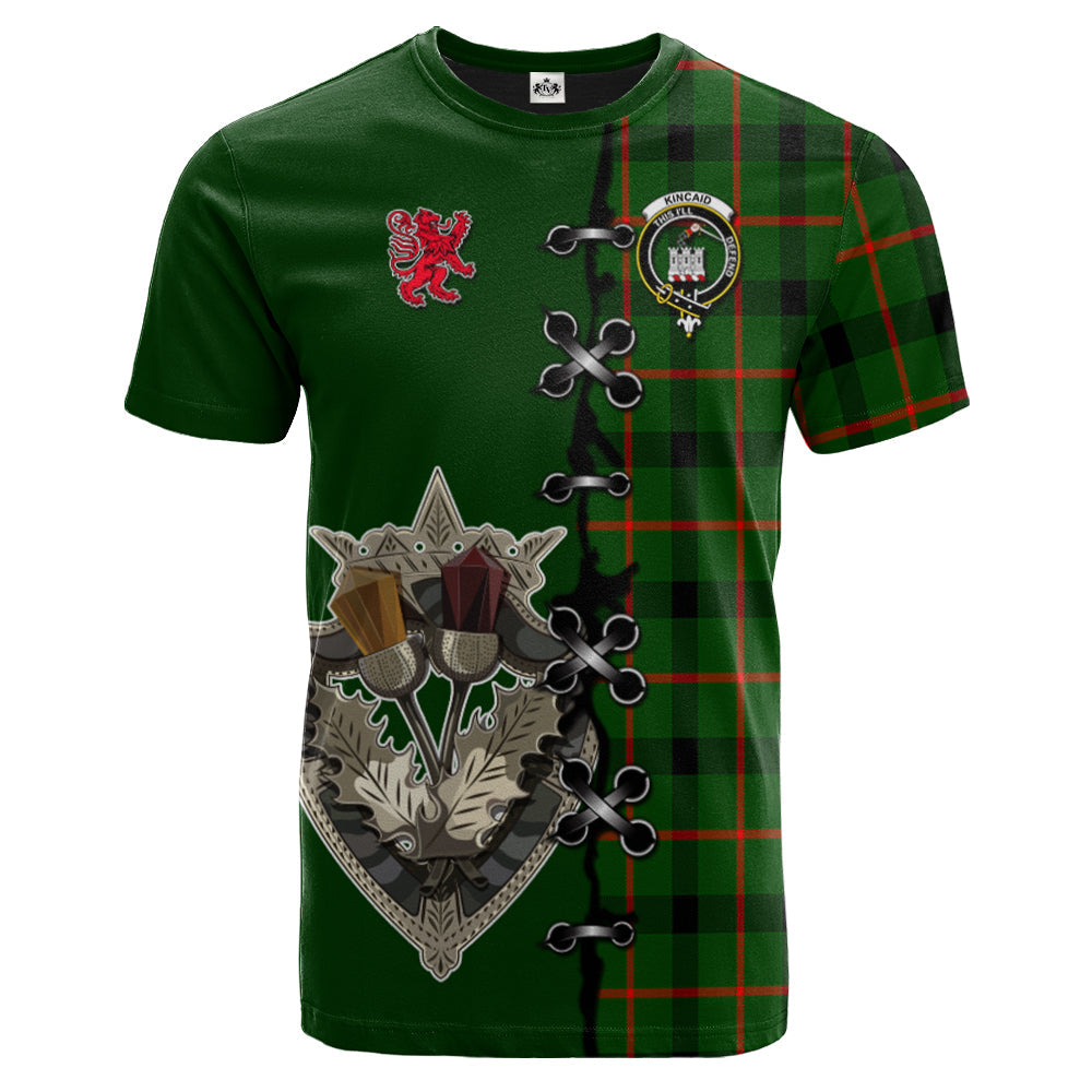 Kincaid Modern Tartan T-shirt - Lion Rampant And Celtic Thistle Style