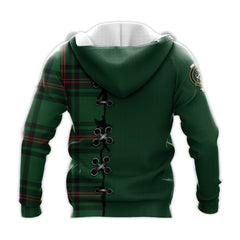 Kinnear Tartan Hoodie - Lion Rampant And Celtic Thistle Style