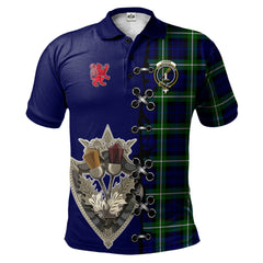 Lammie Tartan Polo Shirt - Lion Rampant And Celtic Thistle Style
