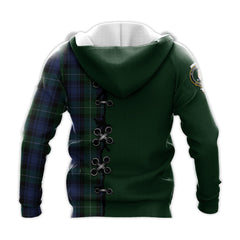 Lamont 2 Tartan Hoodie - Lion Rampant And Celtic Thistle Style