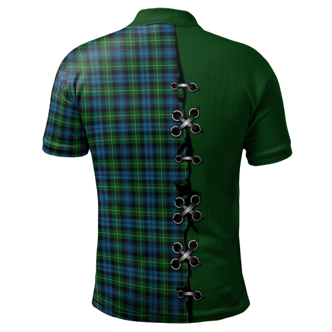 Lamont Tartan Polo Shirt - Lion Rampant And Celtic Thistle Style