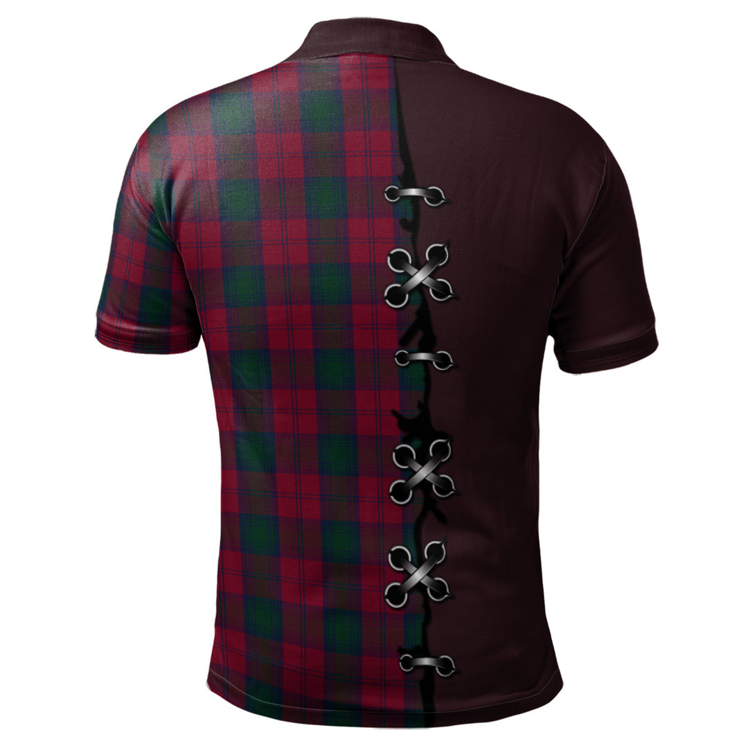 Lindsay Tartan Polo Shirt - Lion Rampant And Celtic Thistle Style