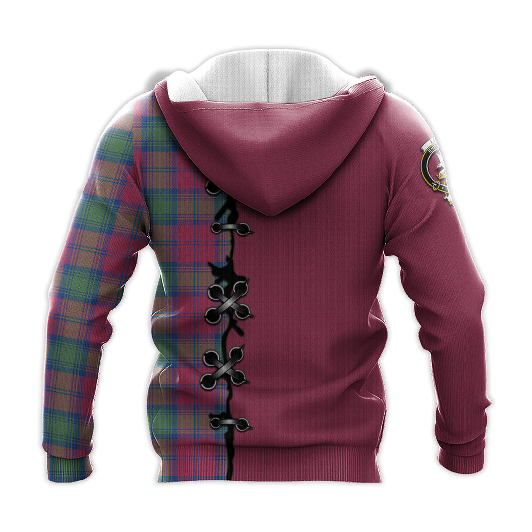 Lindsay Ancient Tartan Hoodie - Lion Rampant And Celtic Thistle Style