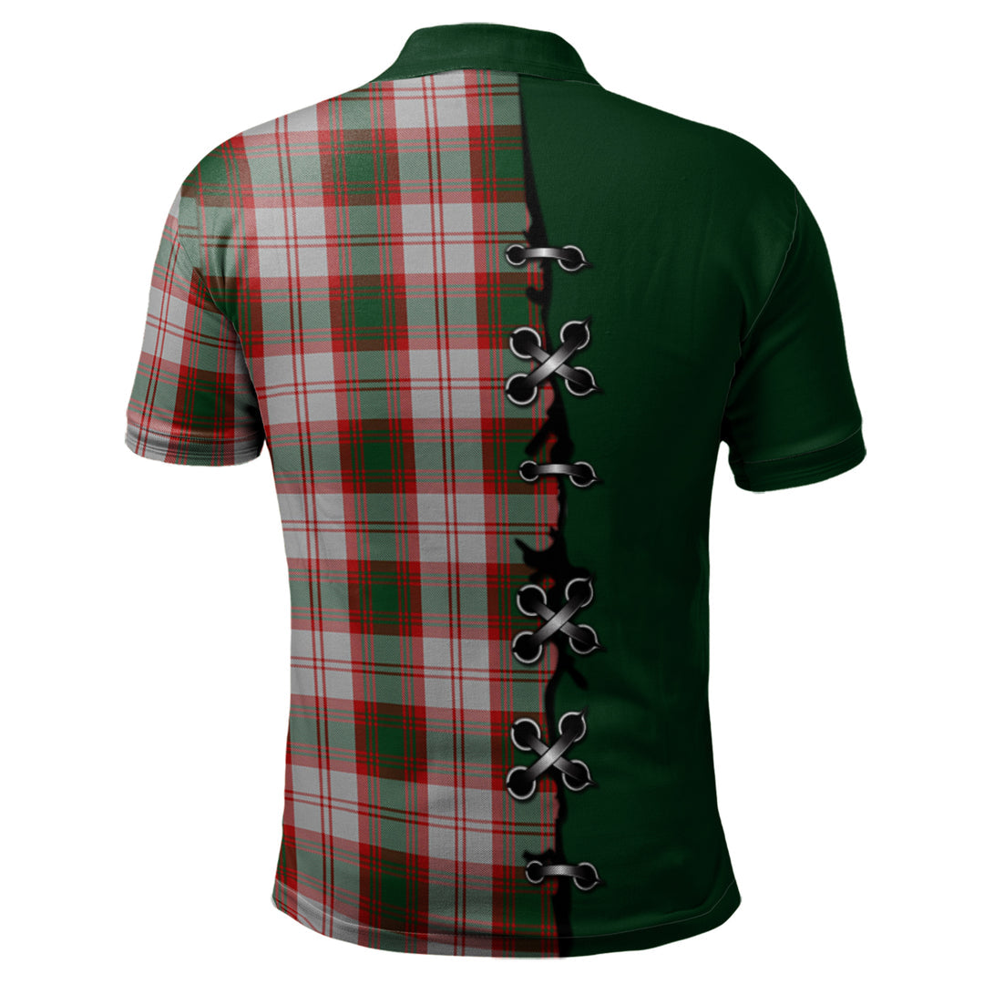 Lindsay Dress Red Tartan Polo Shirt - Lion Rampant And Celtic Thistle Style